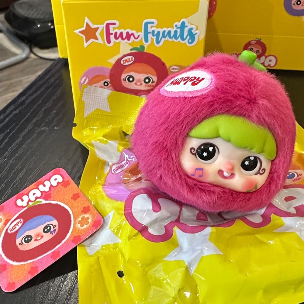 Yaya Fun Fruits Pink/Green Plush Toy NIB